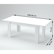 Tavolo moderno per interni, completo di allunga, finitura Cemento L.140