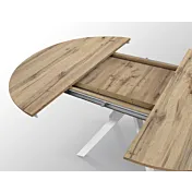 Tavolo rotondo di design allungabile, finitura rovere moderno