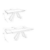 misure Tavolo allungabile di design con base in metallo, colore nero