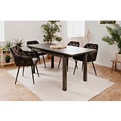 Sala completa in stile scandinavo in finitura grigio antracite