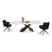 tavolo allungabile con gamba bronzo