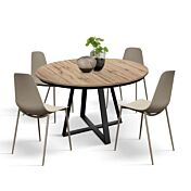 tavolo rovere con gambone nero