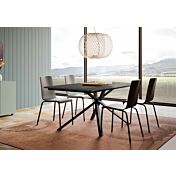 Tavolo di design L.160 allungabile, colore ardesia scura, Made in Italy