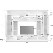 Pareti salotto parete attrezzata di grande dimensioni completamente bianca lucida