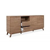 Madia di design in finitura bamboo con tre ante e tre cassetti