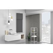 Bagno di design sospeso Bianco, Beige con specchio inclinabile