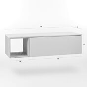 Composizione bagno sospesa Bianco con cubotto in pietra naturale Grigia