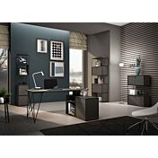 ufficio con libreria moderna da ufficio colore Grigio laccato, L.80 cm