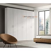 Armadio H.195 con 6 ante battenti in Olmo bianco