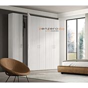 Armadio H.195 con 6 ante battenti in Olmo bianco