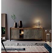 Madia Rovere tabacco e Ardesia chiara con 2 ante e 2 cassetti