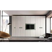 Armadio camera letto con vano tv, Bianco Altea e Agave