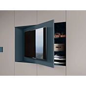 Armadio camera letto con vano tv, Petrolio e Grigio Seta