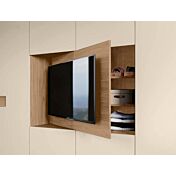 Armadio camera letto con vano tv, Noce Biondo e Orzo