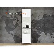 Vetrina 1 anta, stile moderno, finitura bianco lucido