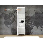 Vetrina 1 anta, stile moderno, finitura bianco lucido