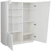 Vetrinetta moderna a 2 ante in Bianco laccato lucido