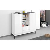 Vetrinetta moderna Bianco lucido e Ardesia