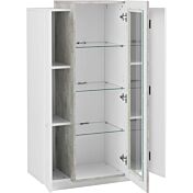 Vetrina scontata Bianca lucido e Cemento, 2 ante