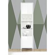 Vetrina 1 anta, stile moderno, finitura Bianco lucido