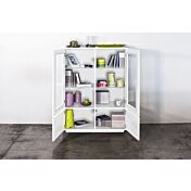 Vetrina di design bianca laccata lucida