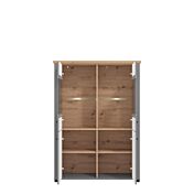 Vetrina doppia colonna, finitura Rovere e Carbone