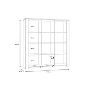 vetrina grandi dimensioni rovere e grigio