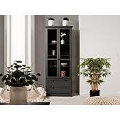 Vetrina 2 ante e 2 cassetti in finitura Grigio antracite