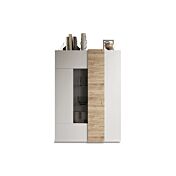 Vetrina moderna, 2 ante, Bianco Lucido e Kadiz