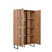 Vetrina industry scontata, finitura Rovere e Nero