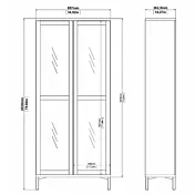 VETRINA A BASSO COSTO NERO E NOCE 