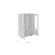 Vetrina in finitura noce caracalla e struttura bianca laccata lucida