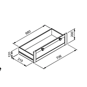 Vetrina 2 ante e 2 cassetti in finitura Grigio antracite