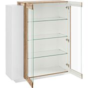 Vetrina bianco lucido e pero con 2 ante