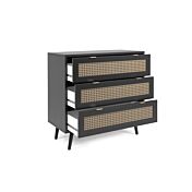 Soggiorno moderno  Arendal in finitura Nero opaco con dettagli Oro