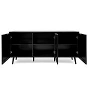 Credenza Madia moderna Arendal con 3 ante in finitura Nero opaco con dettagli Oro