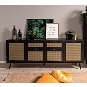 Soggiorno completo  Arendal in finitura Nero opaco con dettagli Oro