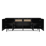 Madia moderna Arendal con 4 ante e 2 cassetti in finitura Nero opaco con dettagli Oro