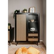 Soggiorno completo  Arendal in finitura Nero opaco con dettagli Oro