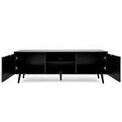 Mobile porta Tv Arendal con 2 ante in finitura Nero opaco con dettagli Oro