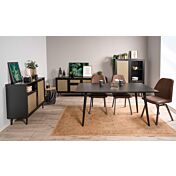 Soggiorno completo  Arendal in finitura Nero opaco con dettagli Oro