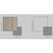 Comò moderno, Olmo Perla con dettagli visone, Made in Italy