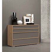 Set comò e comodini Noce biondo e Grigio cenere