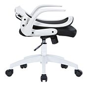 Poltrona operativa da ufficio con schienale reclinabile, Nera e Bianca