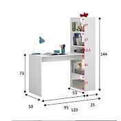 Scrivania bianca con libreria laterale
