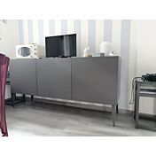 ACQUISTA ANCHE TU Madia moderna 3 ante, Grigio Opaco con piedini