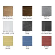 Pareti sala soggiorno Zenzero moderno e di design Bianco Lucido, Gesso e Artico