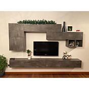 Parete attrezzata con basi tv, pensili vasistas e ribalta, Ossido, composizione libera Zenzero Shop