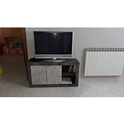 ACQUISTA ANCHE TU Madia moderna, 2 ante e vano a giorno con mensola, finitura Ossido e Beton