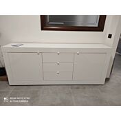 Credenza moderna con cassetti, Bianco Lucido